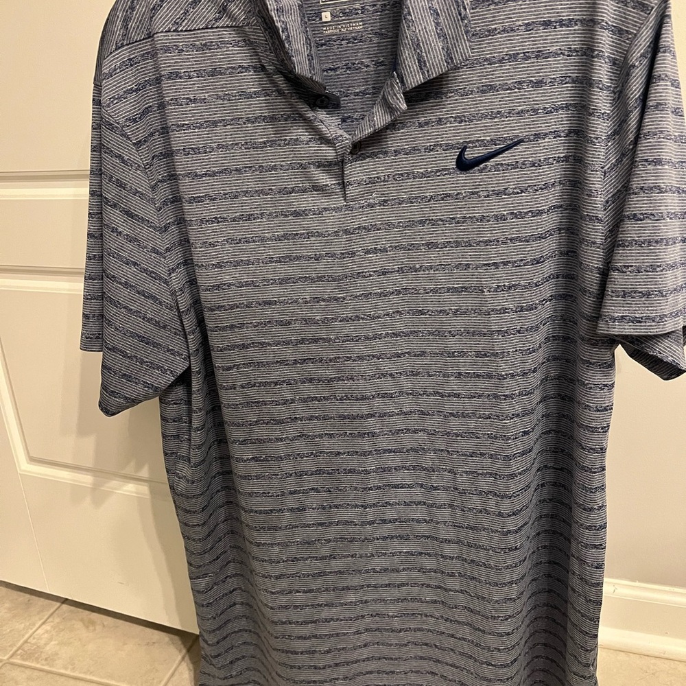 Nike Golf Men's Navy Striped Polo Shirt